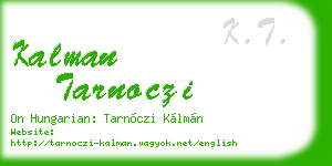kalman tarnoczi business card